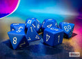 Opaque Blue/white Polyhedral 7-Dice Set Dice CHESSEX