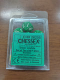 Opaque Green/white Set of Ten d10's General CHESSEX