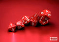 Opaque Red/white Polyhedral 7-Dice Set Dice CHESSEX