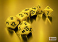 Opaque Yellow/black Polyhedral 7-Dice Set Dice CHESSEX