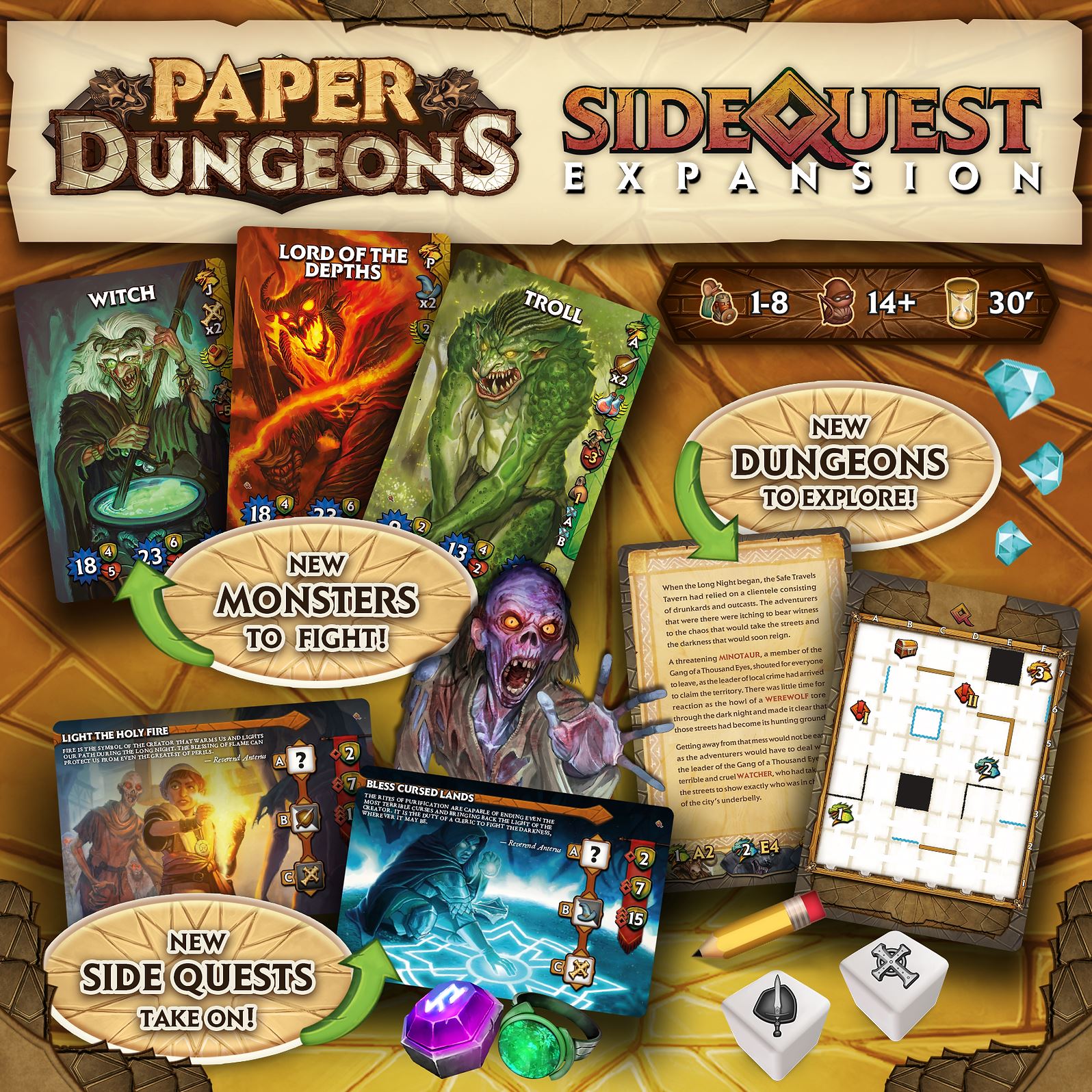Paper Dungeons: Side Quest Expansion Board Games Alley Cat Games