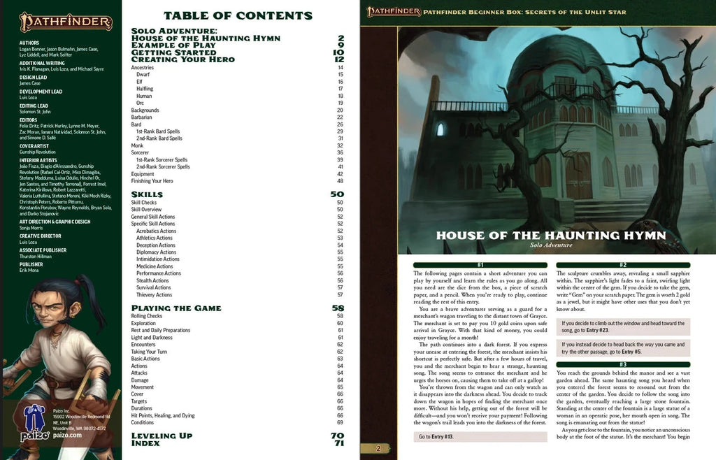 Pathfinder Beginner Box: Secrets of the Unlit Star RPG Paizo 