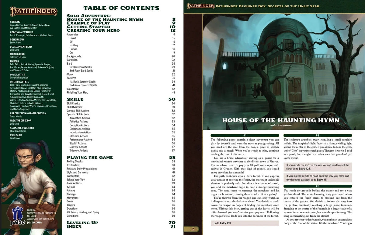 Pathfinder Beginner Box: Secrets of the Unlit Star RPG Paizo 