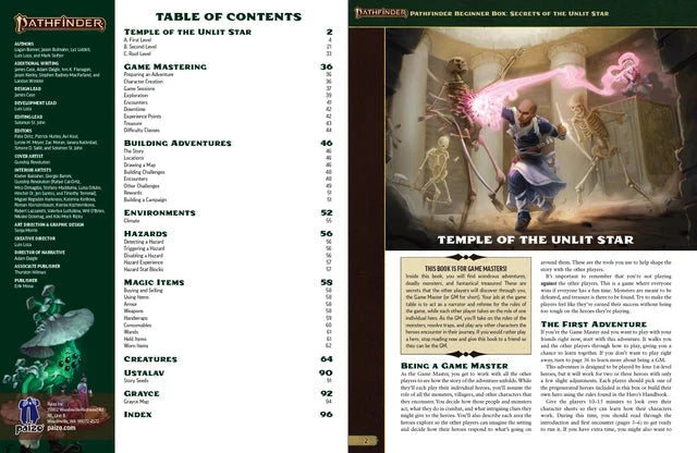 Pathfinder Beginner Box: Secrets of the Unlit Star RPG Paizo 