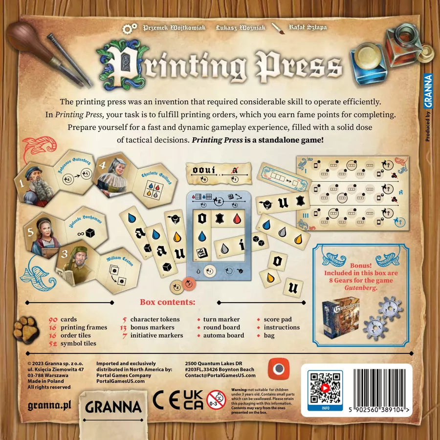Printing Press Board Games Granna Expert