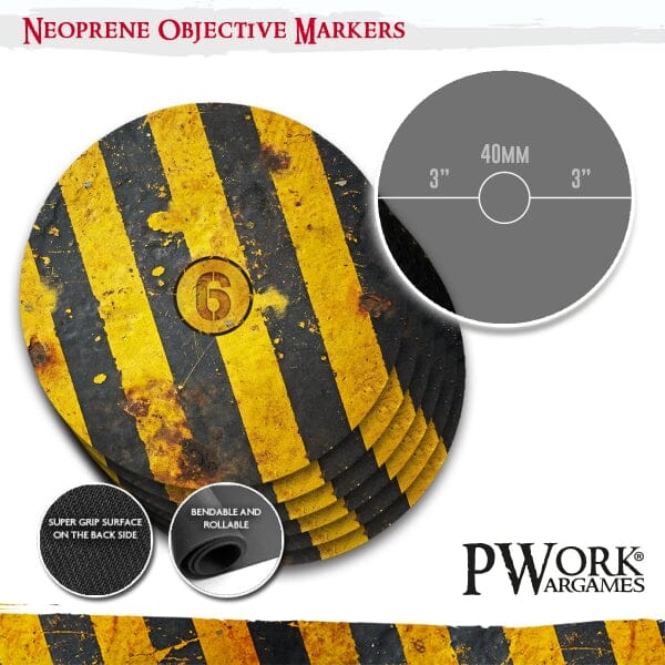 PWork Wargames Neoprene Objective Markers Supplies Pwork