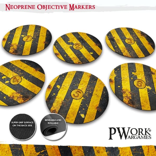 PWork Wargames Neoprene Objective Markers Supplies Pwork