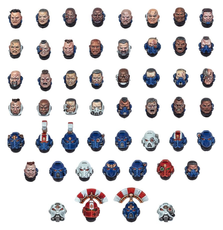 Space Marine Heads Miniatures Games Workshop 