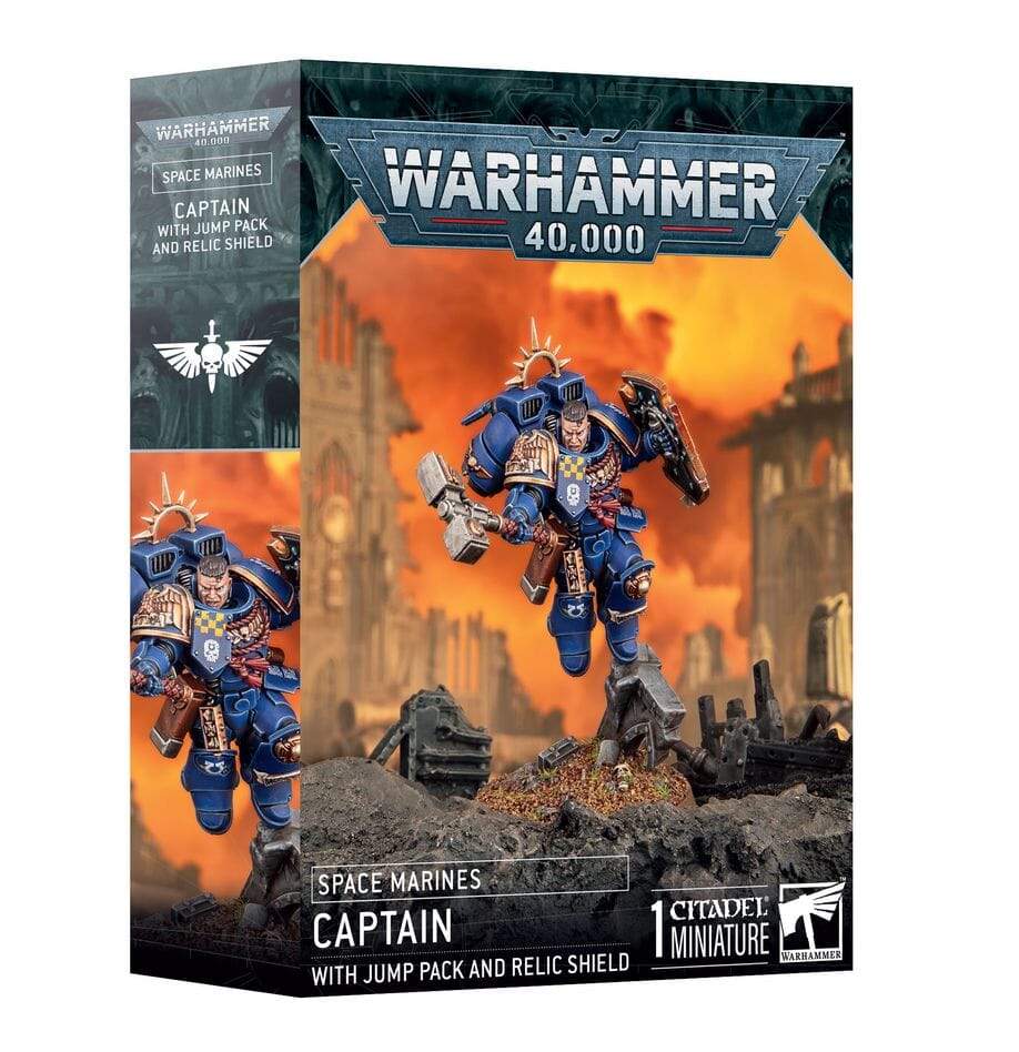 Space Marines: Captain with Jump Pack and Relic Shield Miniatures Games Workshop 