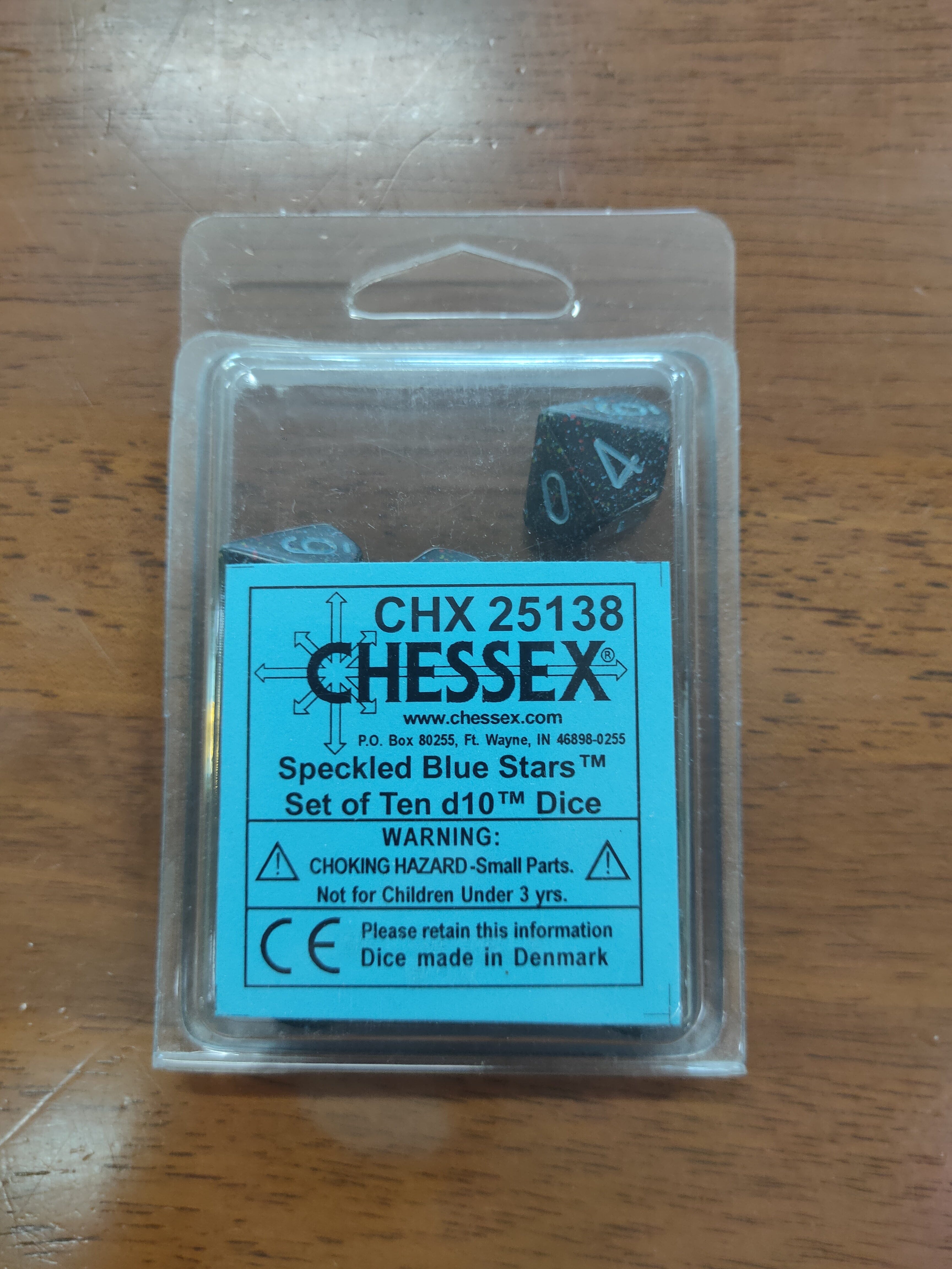 Speckled Blue Stars Set of Ten d10's General CHESSEX