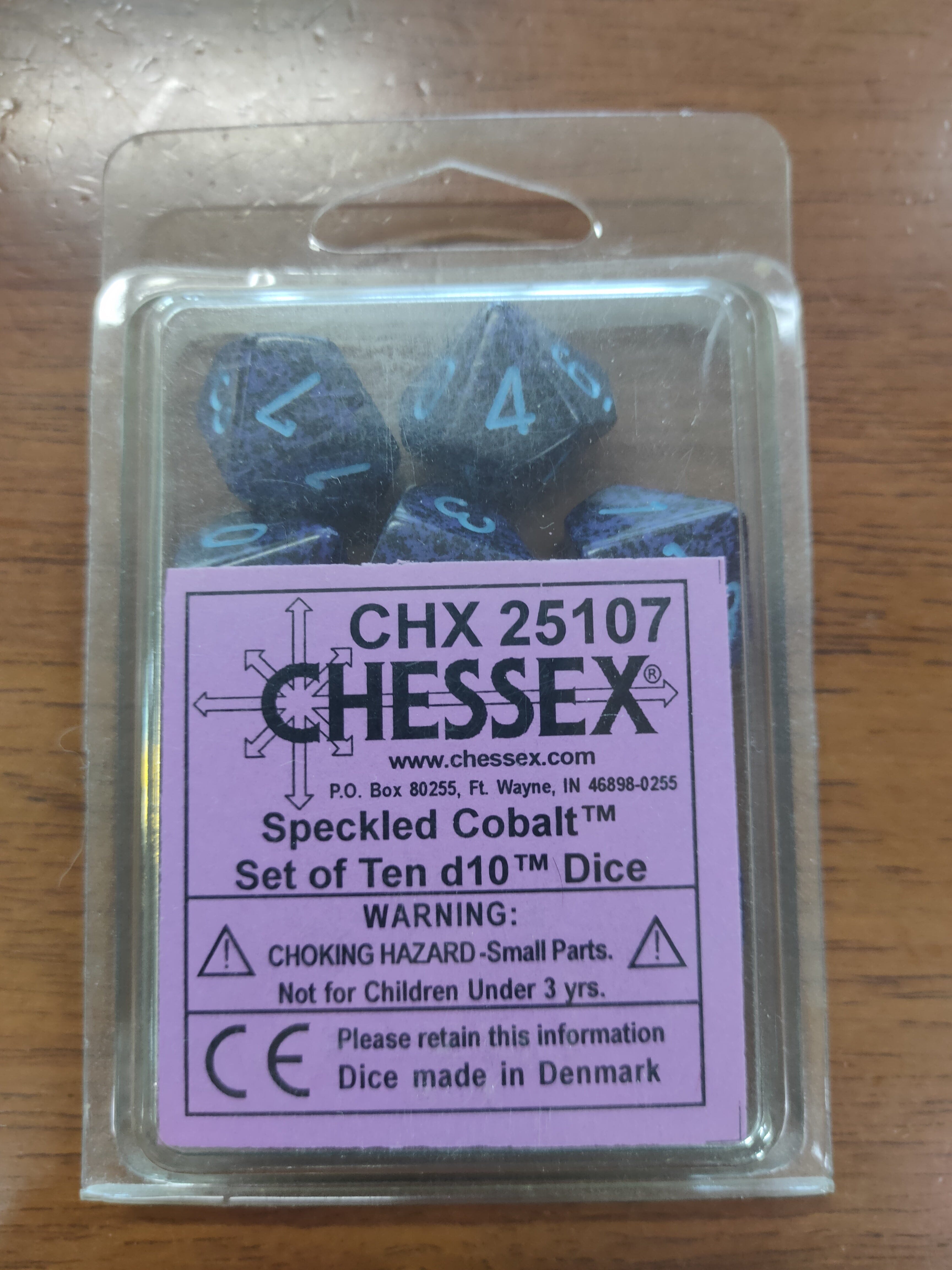 Speckled Cobalt Set of Ten d10's General CHESSEX