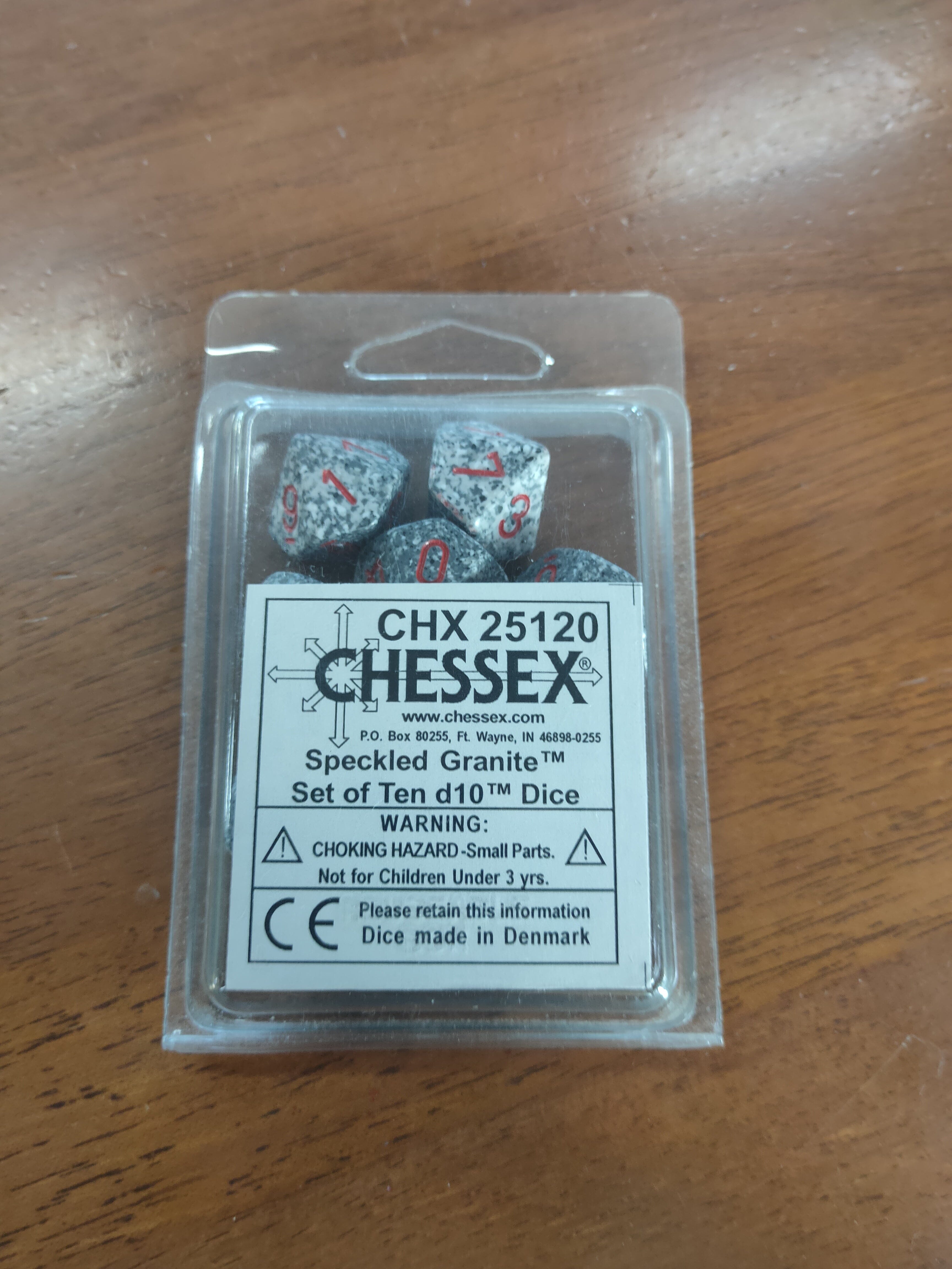 Speckled Granite Set of Ten d10's General CHESSEX