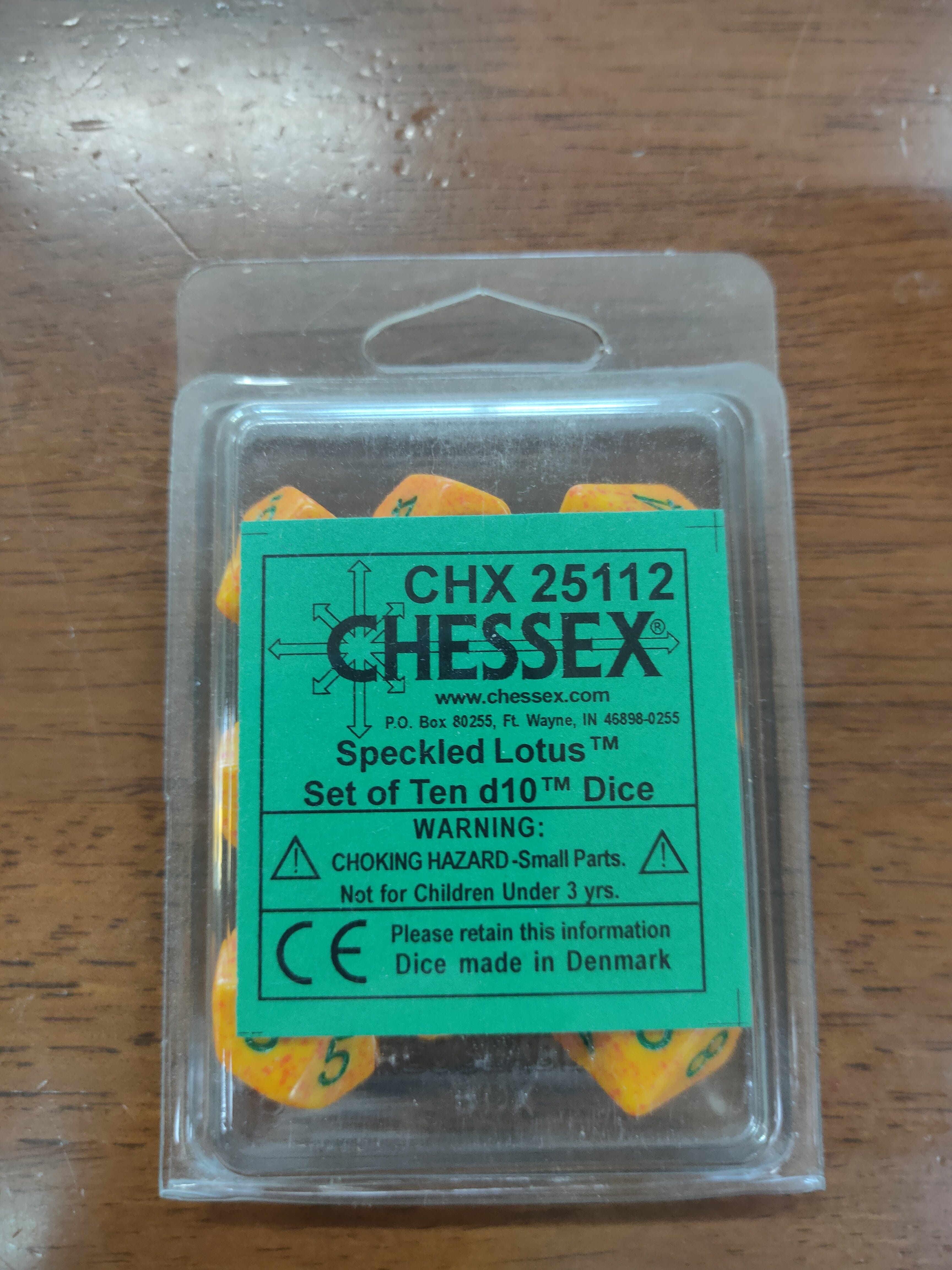 Speckled Lotus Set of Ten d10's General CHESSEX