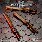 Starforged: Warhammer 40000 Titus‘s Chainsword Keychain Space Marine 2 Keychains Starforged 