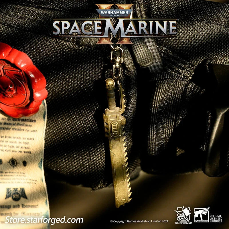 Starforged: Warhammer 40000 Titus‘s Chainsword Keychain Space Marine 2 Keychains Starforged 