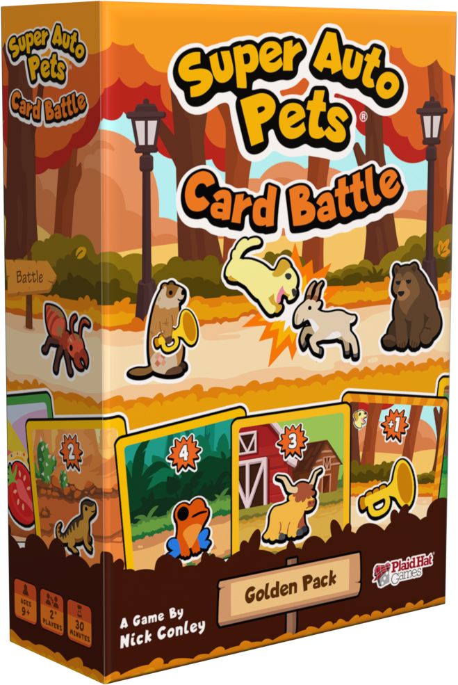 Super Auto Pets Card Battle: Golden Pack Card Games Plaid Hat 