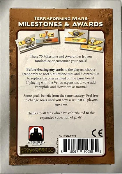 Terraforming Mars: Milestones & Awards Board Games PSI