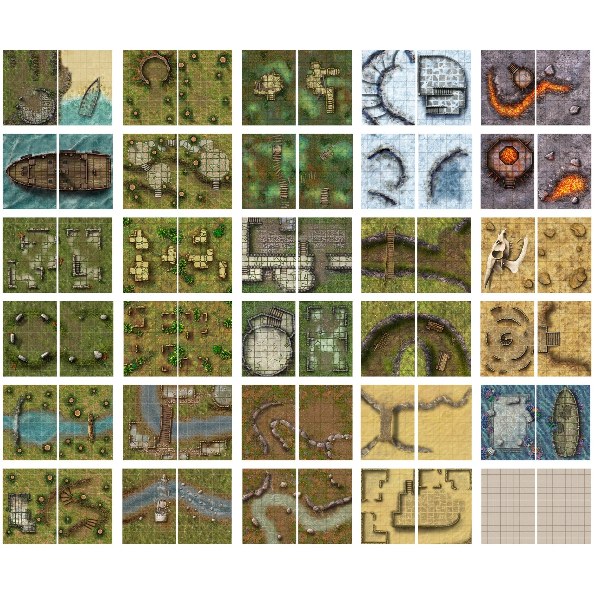 The Big Book of Battle Mats - Wrecks & Ruins (8"x12") RPG Loke 