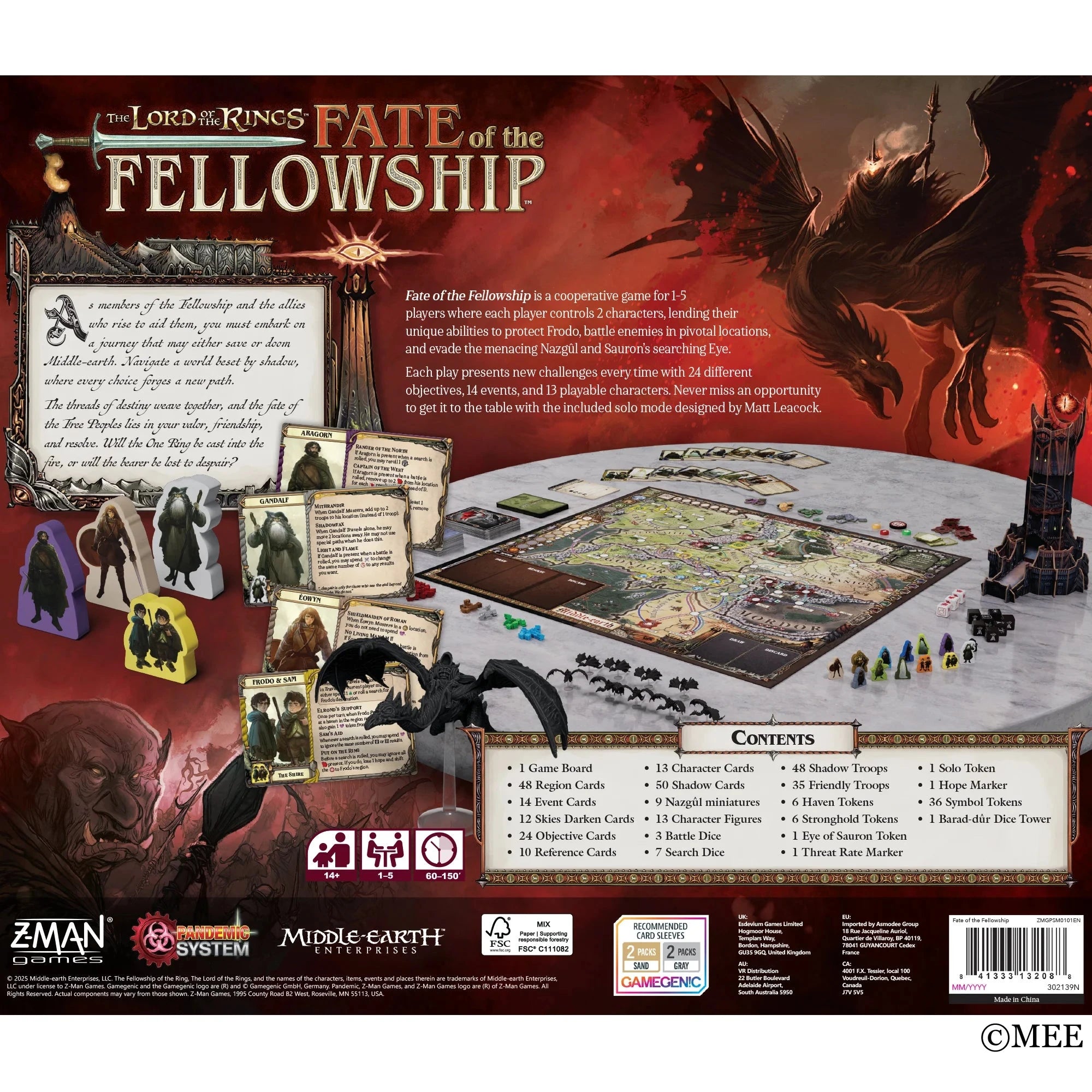 The Lord of the Rings: Fate of the Fellowship Board Games ZMAN 