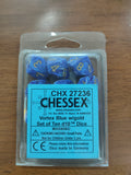Vortex Blue/gold Set of Ten d10's General CHESSEX