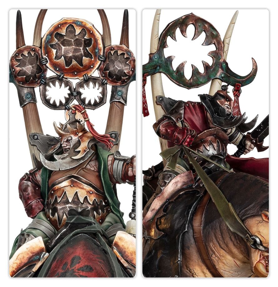 Warhammer AoS: Ogor Mawtribes: Morga The Mighty - Overtyrant / Tyrant on Glutthorn Miniatures Games Workshop 