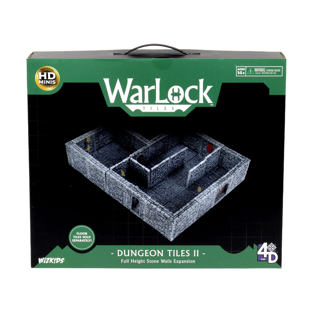 Warlock Tiles: Dungeon Tiles II Full Height Stone Walls Miniatures Wizkids