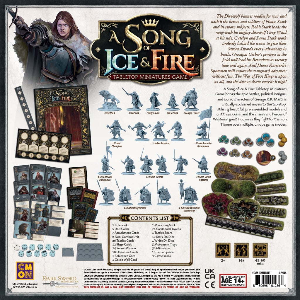 A Song of Ice & Fire: Stark Starter Set Miniatures CMON