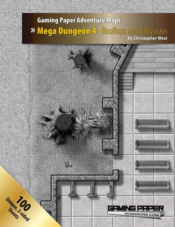 Adventure Maps: Mega Dungeon 4 – Rooftops and Alleyways RPG Gaming Paper