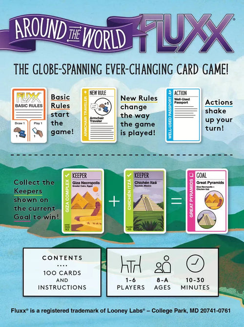 Around the World Fluxx Card Games LOONEY LABS