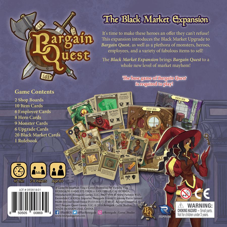 Bargain Quest: The Black Market Expansion Board Games Renegade Games Studios