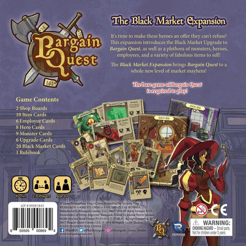 Bargain Quest: The Black Market Expansion Board Games Renegade Games Studios