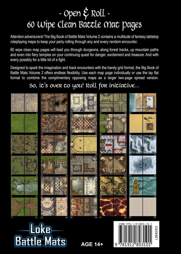 Big Book of Battle Mats Vol 2 - 12X9" A4 RPG Loke 