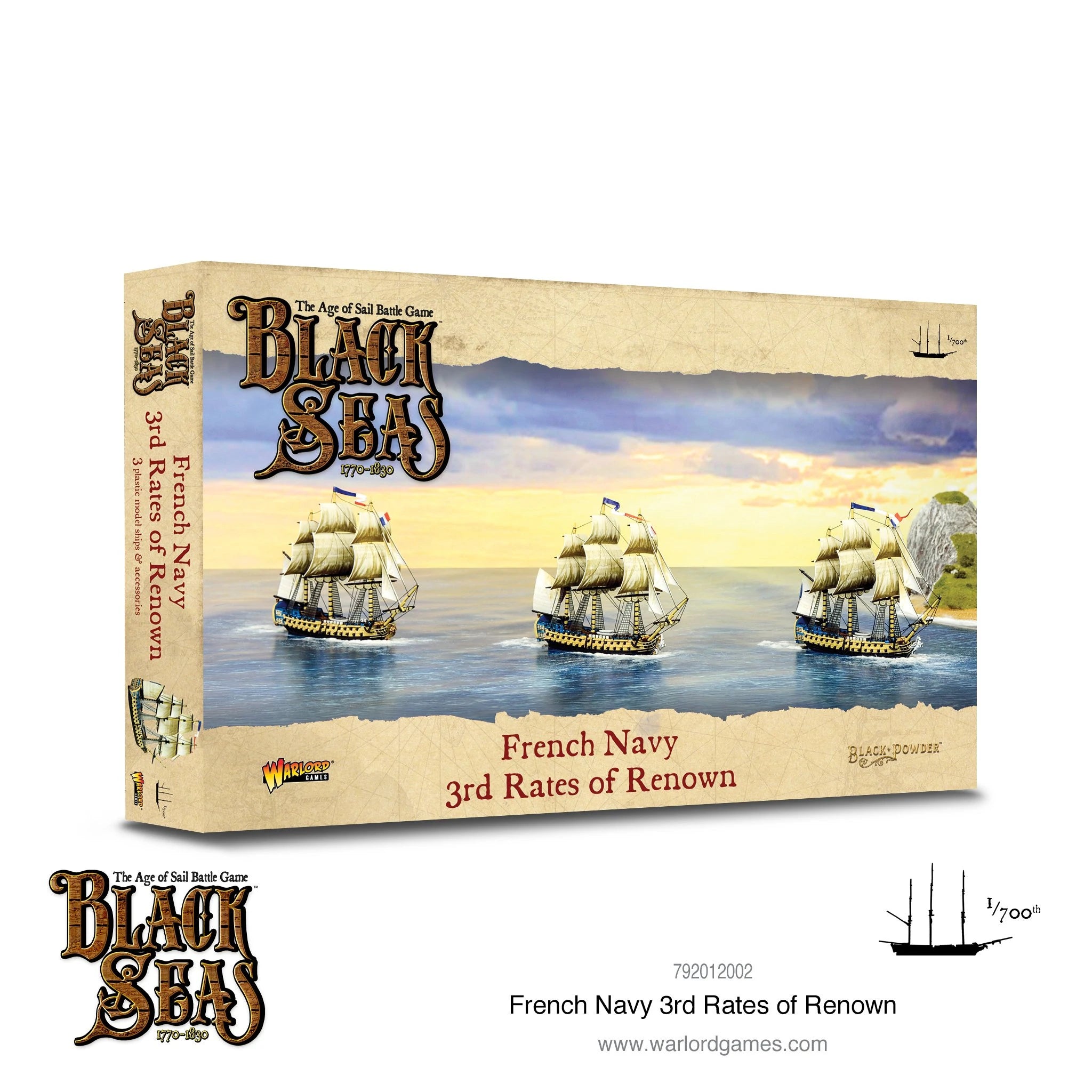 Black Seas French Navy 3rd Rates of Renown Miniatures Warlord Games
