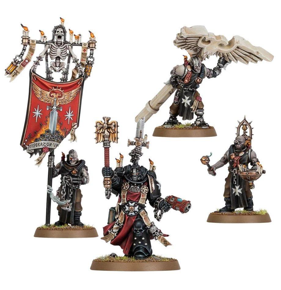 Black Templars Chaplain Grimaldus & Retinue Miniatures Games Workshop
