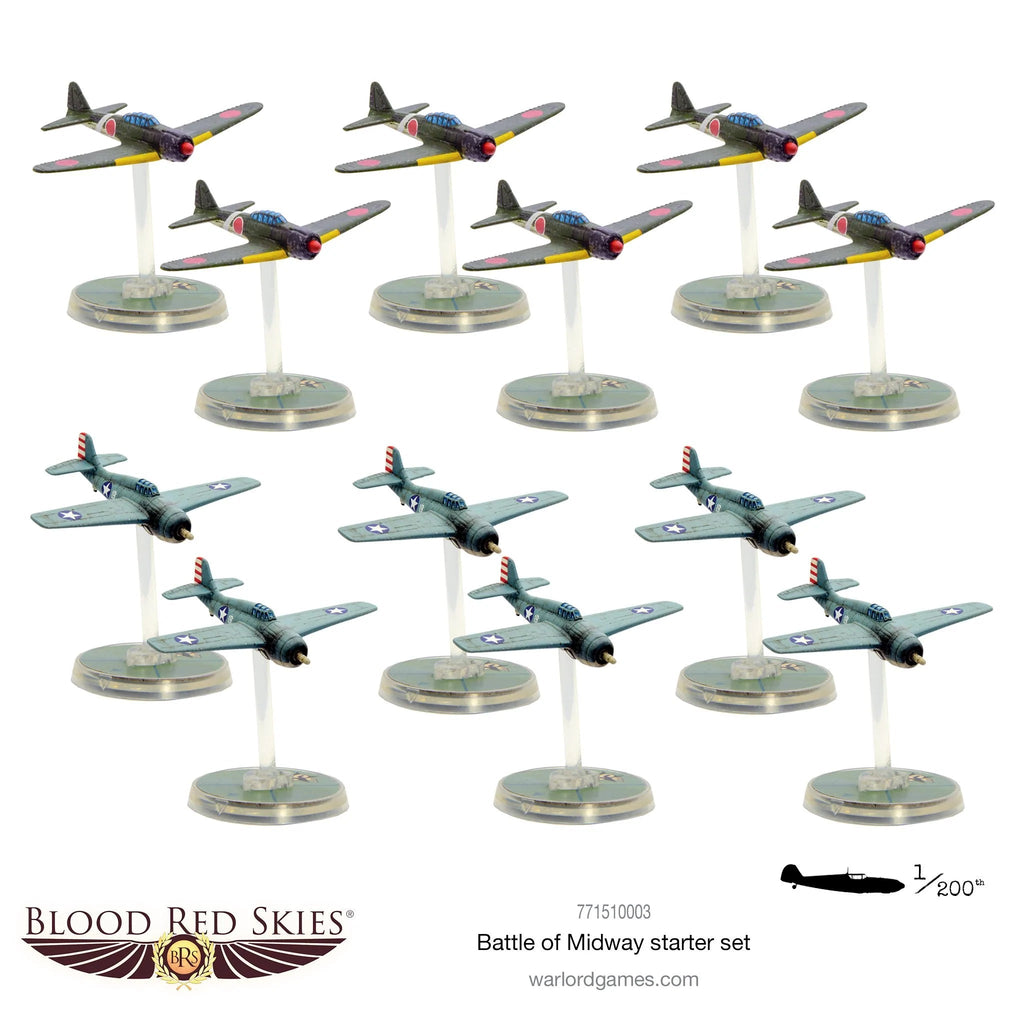 Blood Red Skies: The Battle Of Midway Starter Set Miniatures Warlord Games
