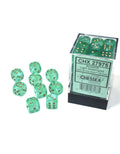 Borealis Light Green/Gold: 12mm Dice Block (36 Dice) General CHESSEX