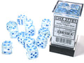 Borealis® 16mm d6 Icicle™/light blue Luminary™ Dice Block™ (12 dice) Dice Sets & Games CHESSEX