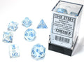 Borealis® Polyhedral Icicle™/light blue Luminary™ 7-Die Set Dice CHESSEX