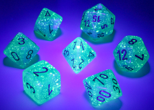 Borealis® Polyhedral Light Green/gold Luminary™ 7-Die Set Dice CHESSEX