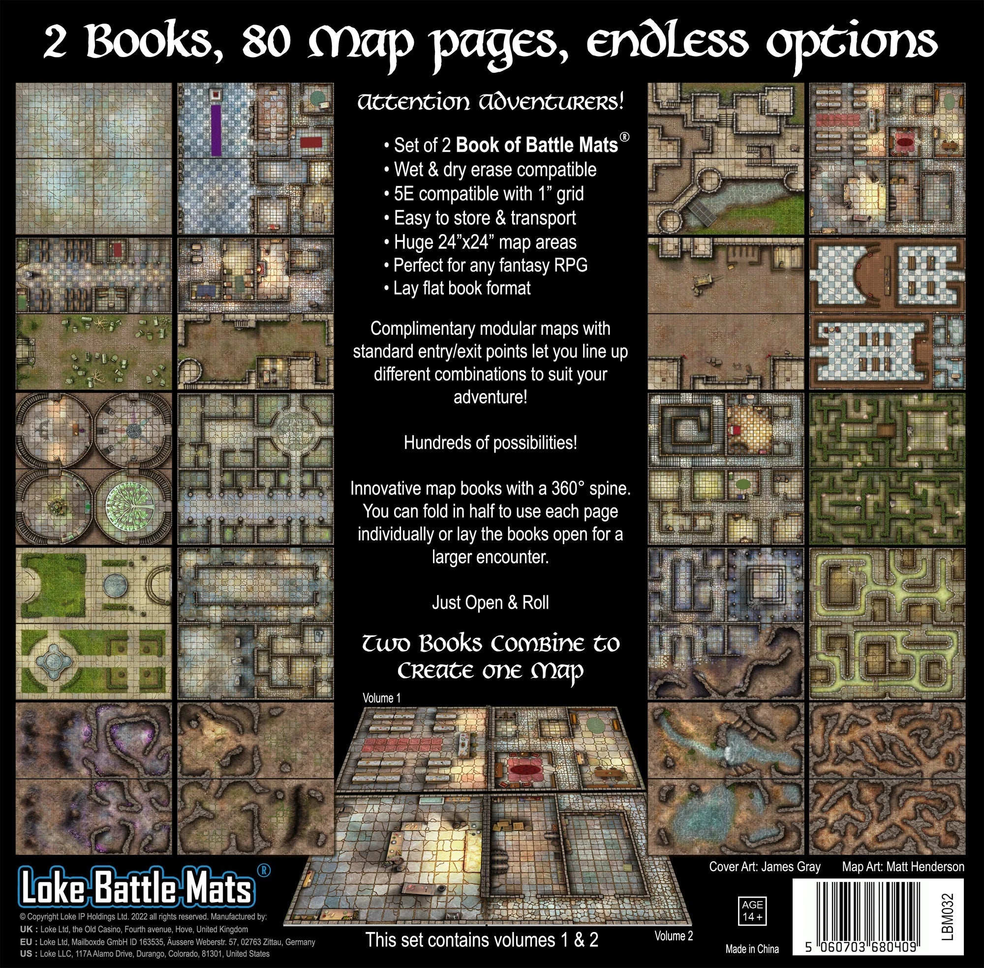Castles, Crypts and Caverns Books of Battle Mats RPG Loke 