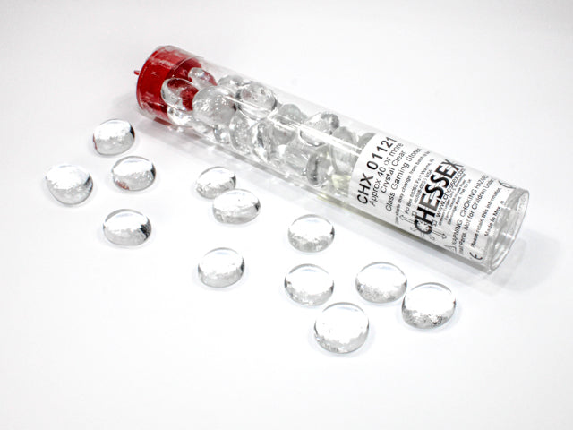 Chessex Glass Stones (40 pcs) Supplies CHESSEX Crystal Clear