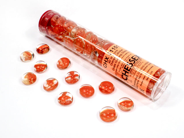 Chessex Glass Stones (40 pcs) Supplies CHESSEX Orange Catseye