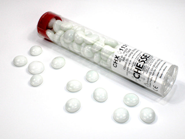 Chessex Glass Stones (40 pcs) Supplies CHESSEX White Opal