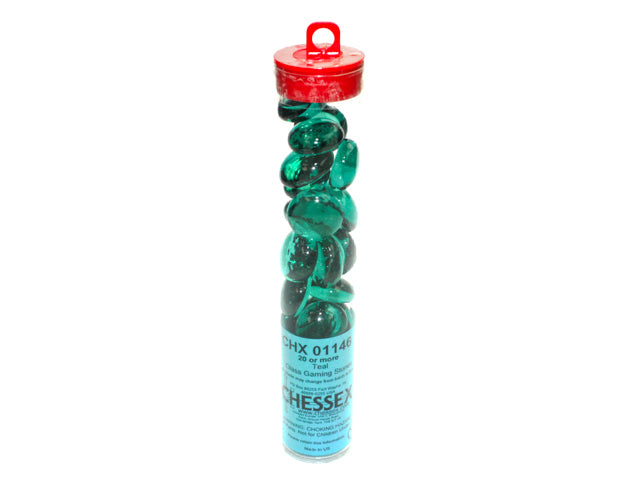 Chessex Large Glass Stones (20 pcs) Supplies CHESSEX Crystal Teal