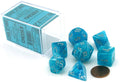 Cirrus Aqua/Silver: Polyhedral 7-Die Set General CHESSEX