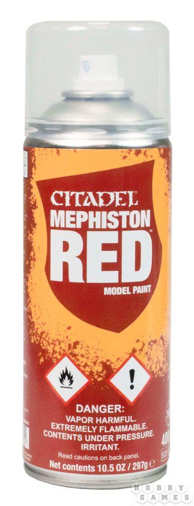 Citadel Spray Paint Paint Games Workshop Mephiston Red 