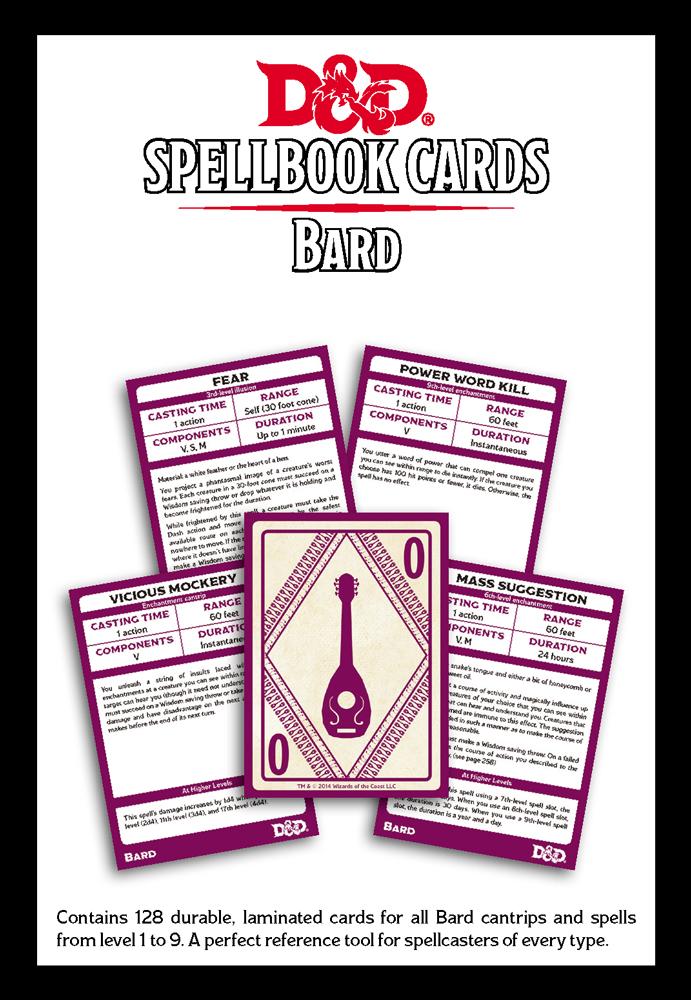D&D Bard Spellbook Card Deck Role Playing Game Gale Force 9