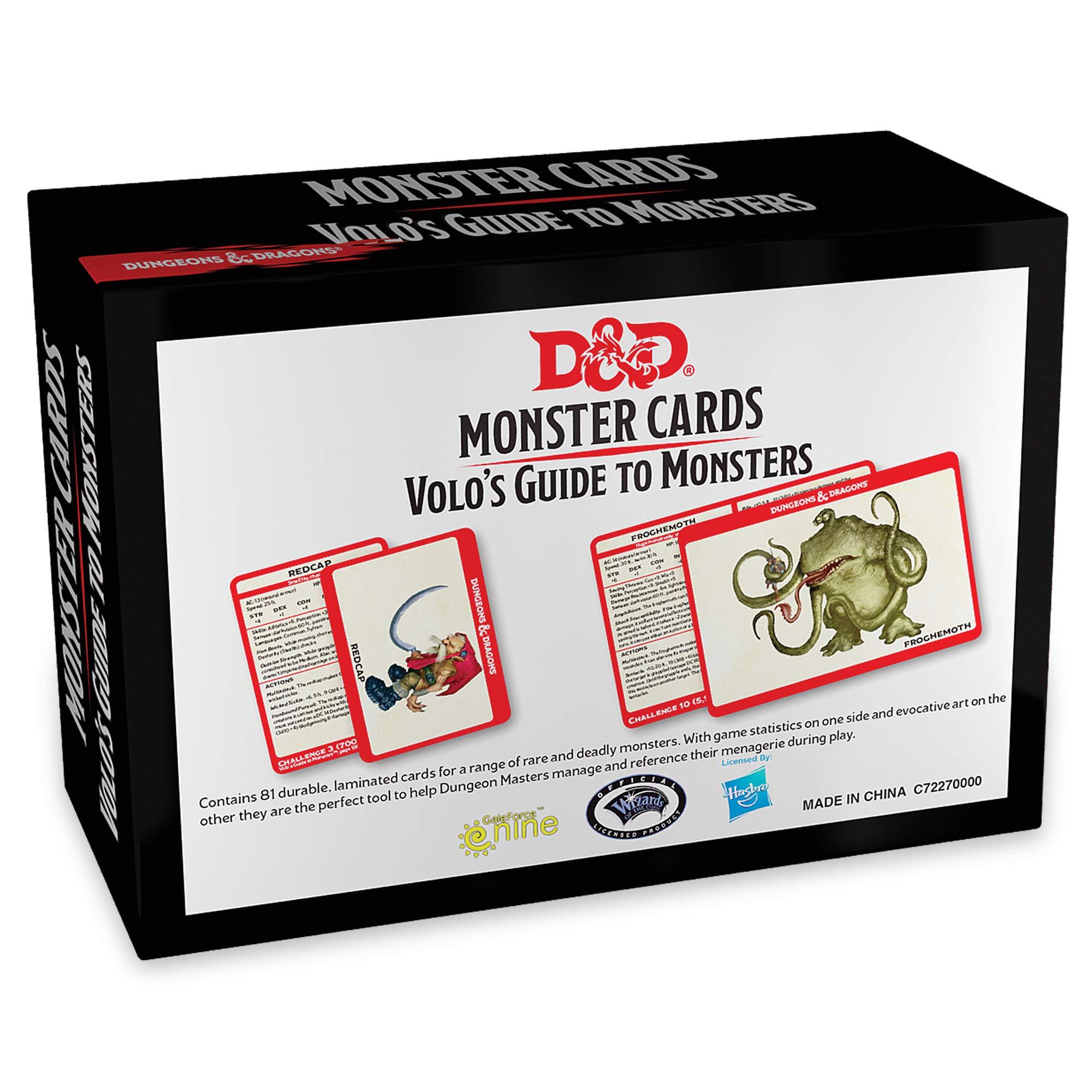 D&D Volo's Guide to Monsters Card Deck Role Playing Game Gale Force 9