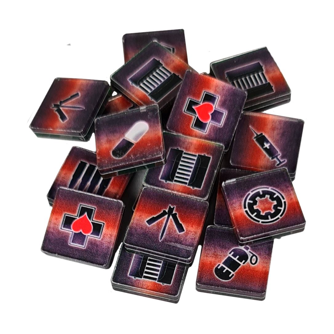 Deadzone 3rd Edition Acrylic Item Markers (18) Miniatures Mantic