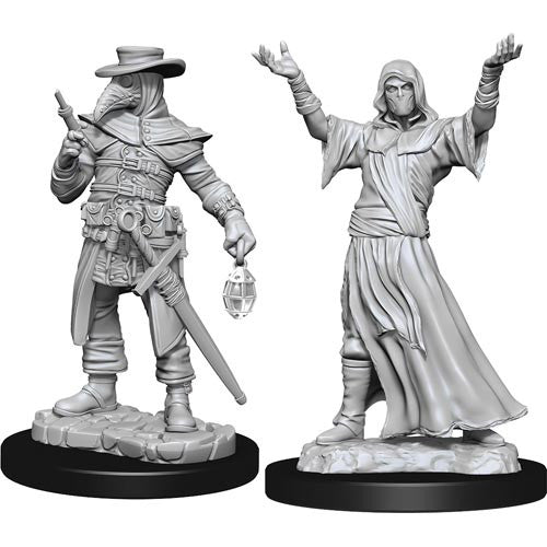 Deep Cuts Unpainted Miniatures: Plague Doctor & Cultist Miniatures Wizkids